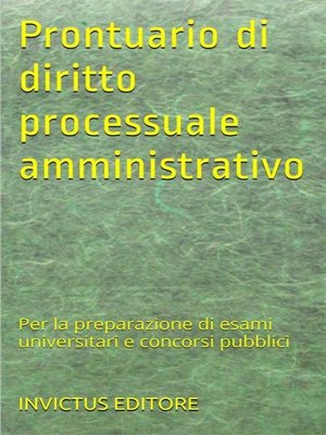 cover image of Prontuario di diritto processuale amministrativo